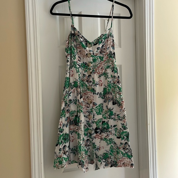 Airy 100% Rayon Button-Up Flower Patterned Dress - Picture 1 of 4